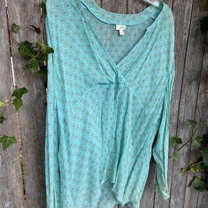 J. Jill Sheer Teal Blouse